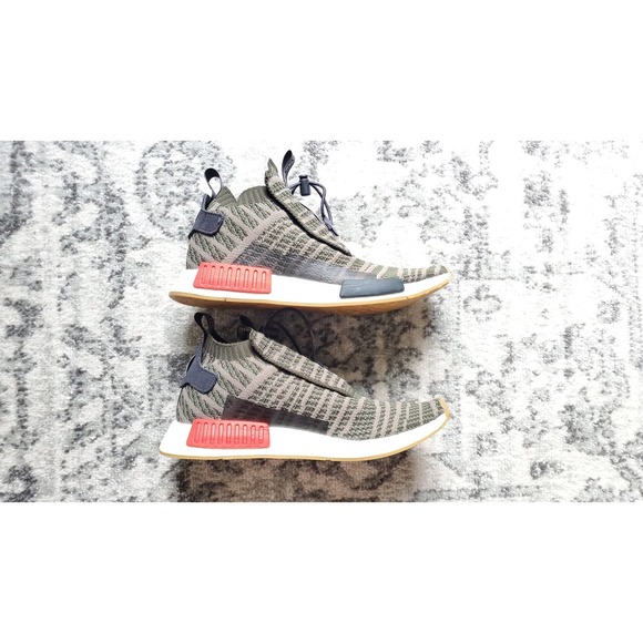 Adidas NMD TS1 Primeknit Shoes Night Cargo Base Green Black Sneakers Men's Sz 10 - Picture 4 of 11